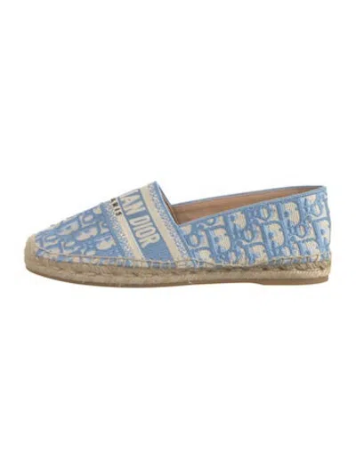 Pre-owned Dior Canvas Patterned Espadrilles In Blue