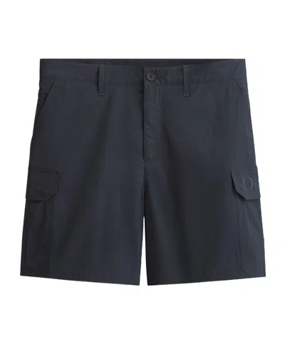 Dior Cargo Shorts With  Embroidery In Blue