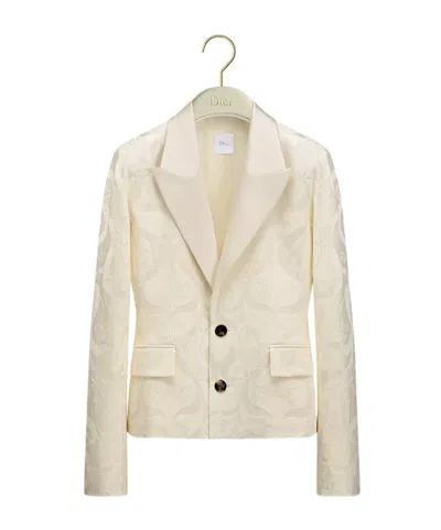 Dior Cropped-fit Bar Jacket In White