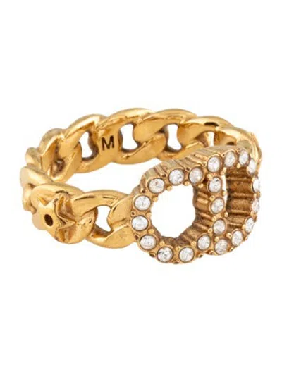 Pre-owned Dior Crystal Clair D Lune Cocktail Ring In Multicolor