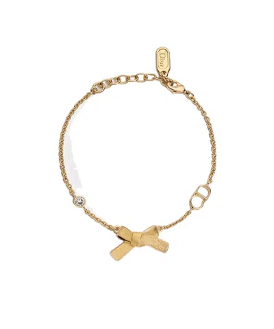 Dior Delicate Bow Bracelet In Gold