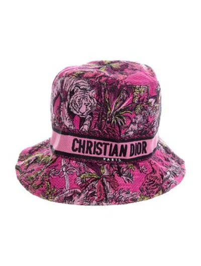 Pre-owned Dior Embroidered Bucket Hat In Pink