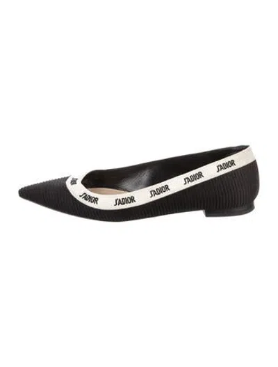 Pre-owned Dior Graphic Print Ballet Flats In Black