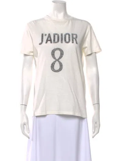 Pre-owned Dior Graphic Print Crew Neck T-shirt In Neutrals