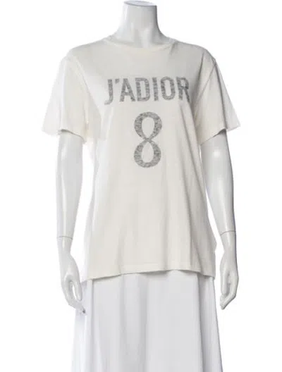 Pre-owned Dior Graphic Print Crew Neck T-shirt In White