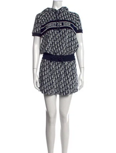 Pre-owned Dior Graphic Print Mini Dress In White