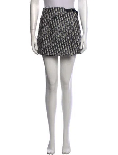 Pre-owned Dior Graphic Print Mini Shorts In Blue