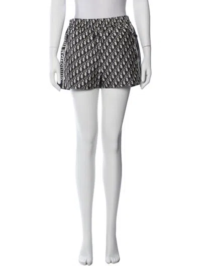 Pre-owned Dior Graphic Print Mini Shorts In Blue/neutrals