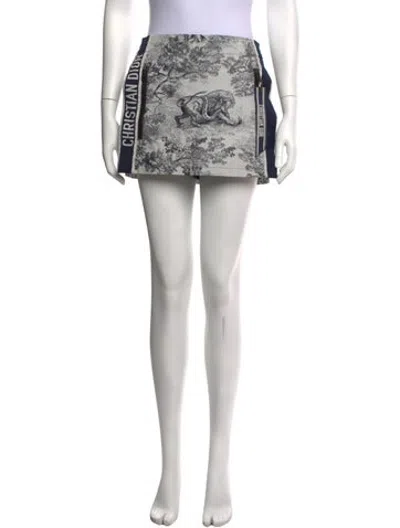 Pre-owned Dior Graphic Print Mini Shorts In Blue/white