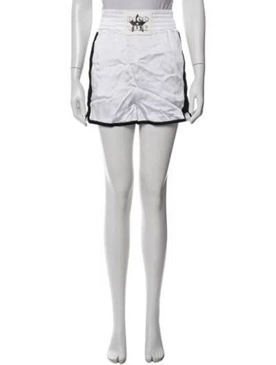 Pre-owned Dior Graphic Print Mini Shorts In White