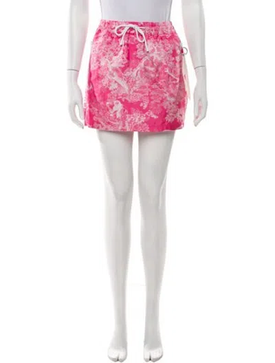 Pre-owned Dior Graphic Print Mini Skirt In Pink