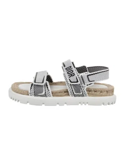 Pre-owned Dior Graphic Print Sandals In White