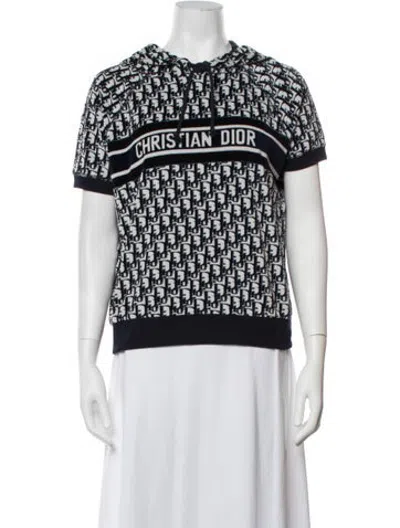 Pre-owned Dior Graphic Print Short Sleeve Polo In White