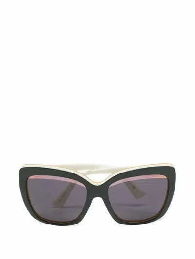 Pre-owned Dior Graphicf Cat-eye Sunglasses In Green