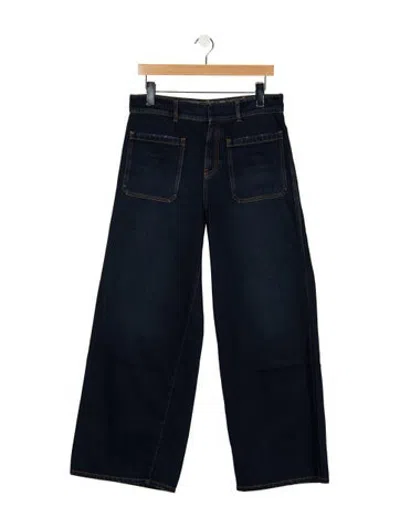Pre-owned Dior High-rise Wide Leg Jeans In Blue