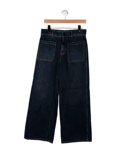 Pre-owned Dior High-rise Wide Leg Jeans In Blue