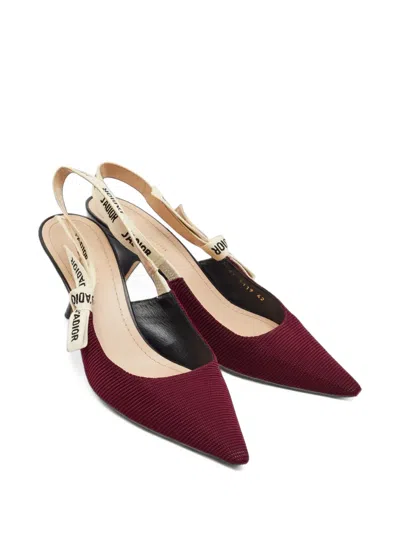 Pre-owned Dior J'a Slingback Pumps In Red
