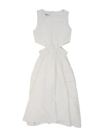 Pre-owned Dior Kid Girls' Embroidered Sleeveless Dress In White