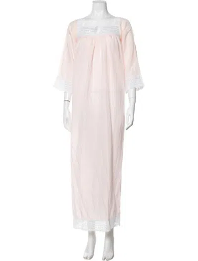 Pre-owned Dior Lace Pattern Crochet Trim Nightgown In Pink