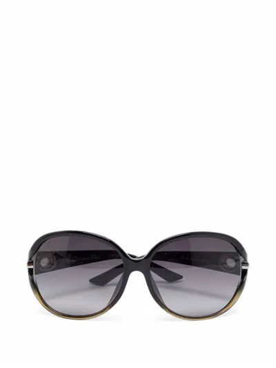 Pre-owned Dior Lady  Ks Crystal-embellished Sunglasses In Black