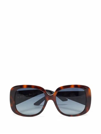 Pre-owned Dior Ladylady1s Square-frame Sunglasses In Brown