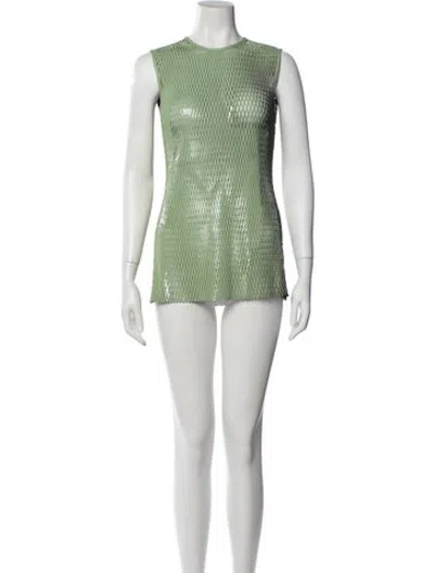 Pre-owned Dior Lamb Leather Mini Dress In Green