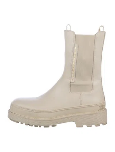 Pre-owned Dior Leather Boots In White