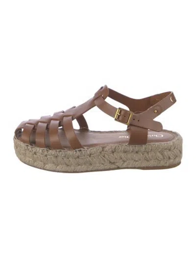 Pre-owned Dior Leather Espadrilles In Brown