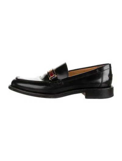 Pre-owned Dior Leather Loafers In Black