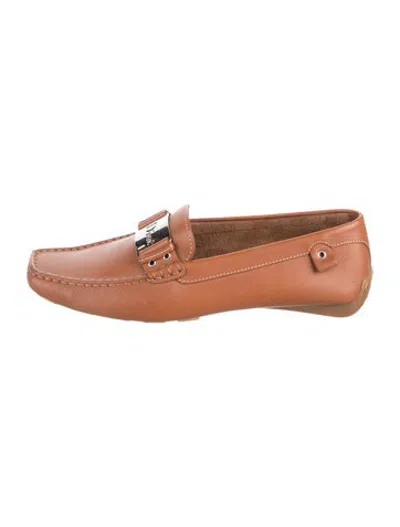 Pre-owned Dior Leather Loafers In Brown