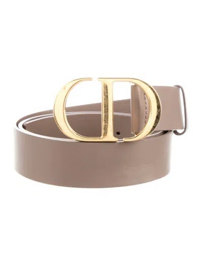Pre-owned Dior Leather Waist Belt In Neutrals