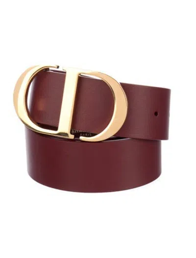 Pre-owned Dior Leather Waist Belt In Red