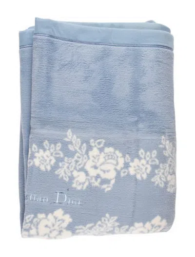 Pre-owned Dior Linge De Maison Blanket In Blue