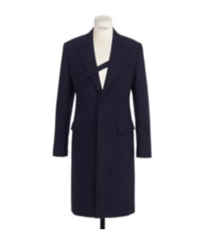 Dior Long-sleeved Coat In Blue