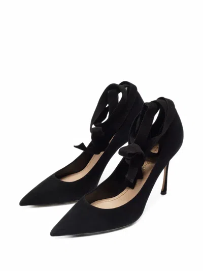 Pre-owned Dior Lovely-d Ankle-tie Pumps In Black