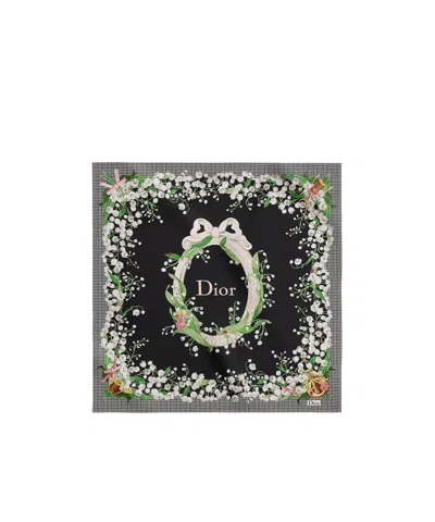 Dior Lucky Médaillon 90 Square Scarf In Black