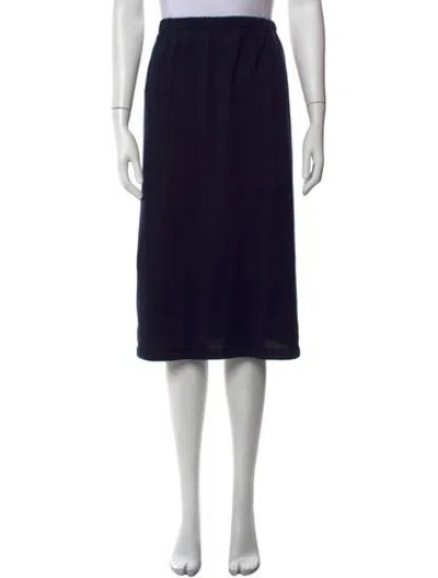 Pre-owned Dior Merino Wool Midi Length Skirt In Blue