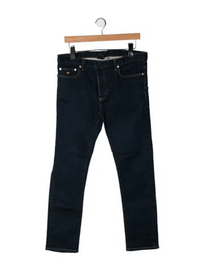 Pre-owned Dior Mid-rise Straight Leg Jeans In Black
