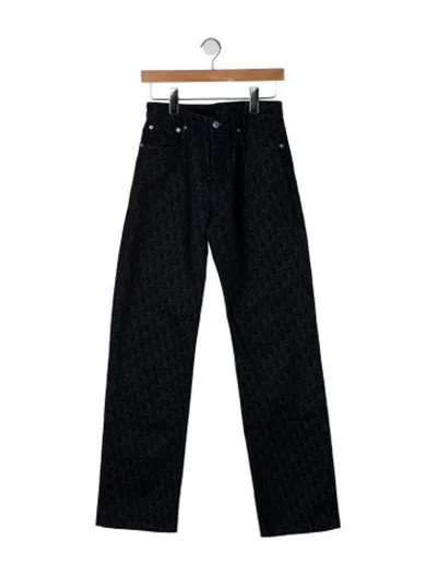 Pre-owned Dior Mid-rise Straight Leg Jeans In Grey