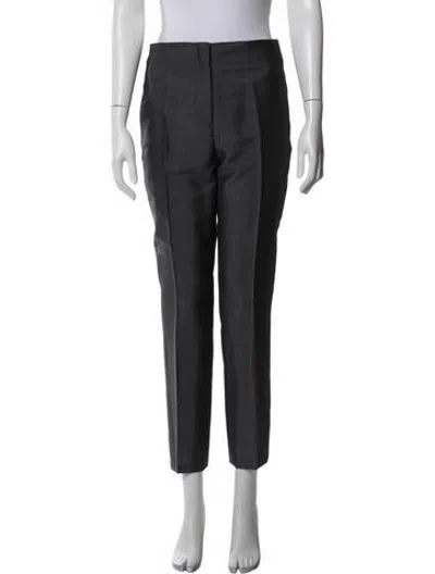 Pre-owned Dior Mohair Straight Leg Pants In Grey