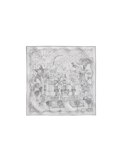 Dior Noël À Montaigne 90 Square Scarf In Gray