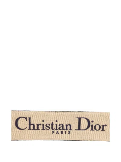 Pre-owned Dior Oblique Canvas Shoulder Strap In Blue