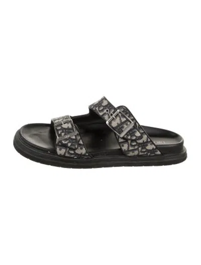 Pre-owned Dior Oblique Jacquard Jacquard Sandals In Neutrals