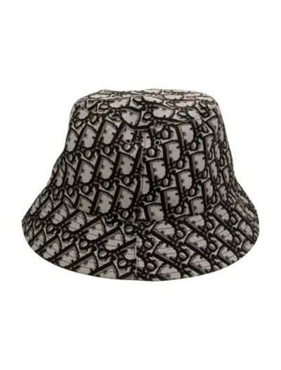 Pre-owned Dior Oblique Print Bucket Hat In Neutrals