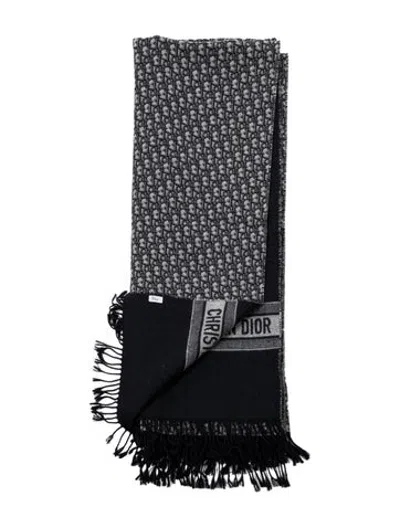 Pre-owned Dior Oblique Throw Blanket In Blue
