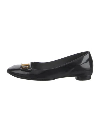 Pre-owned Dior Patent Leather Ballet Flats In Black