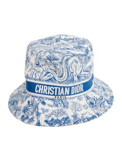 Pre-owned Dior Patterned Bucket Hat In Blue