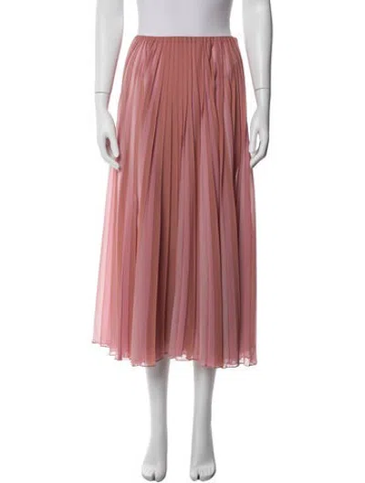 Pre-owned Dior Pleated Accents Midi Length Skirt In Brown