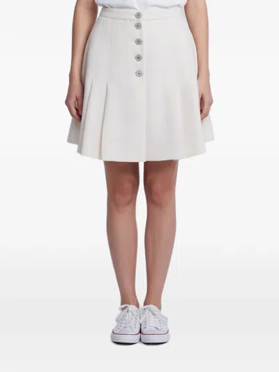 Pre-owned Dior Pleated Mini Skirt In White