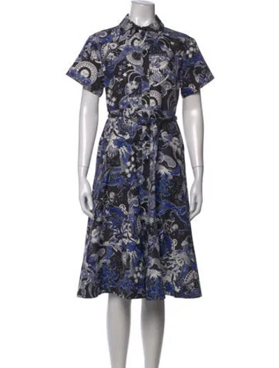 Pre-owned Dior Printed Midi Length Dress In Blue